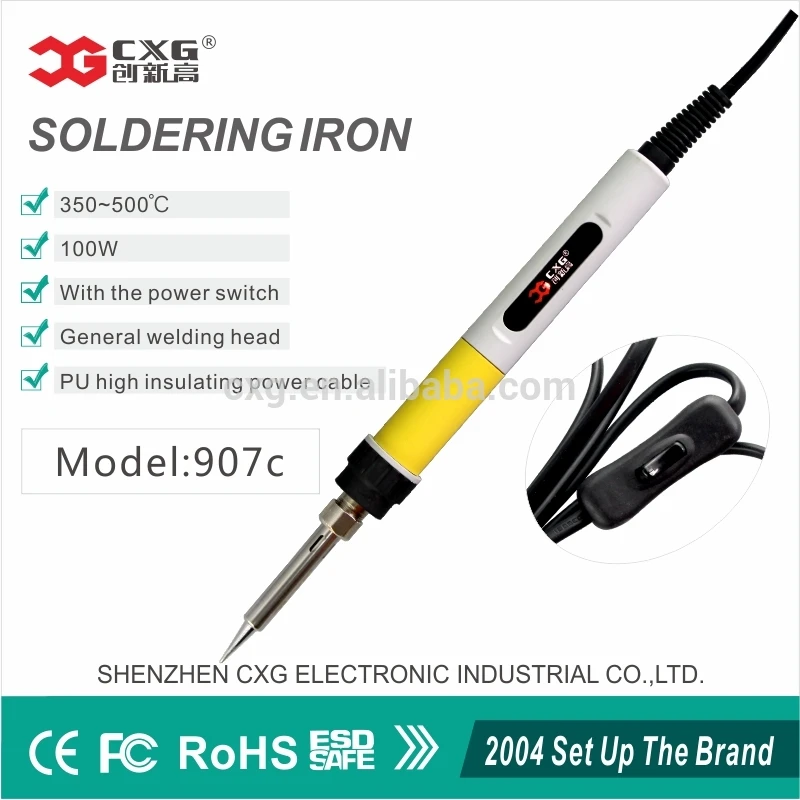 CXG-907C 100W/220V Welding Equipment Electric Soldering iron Adjustable Temperature EU plug Repair tools Solder Soldering iron
CXG-907C 100W/220V Welding Equipment Electric Soldering iron Adjustable Temperature EU plug Repair tools Solder Soldering iron