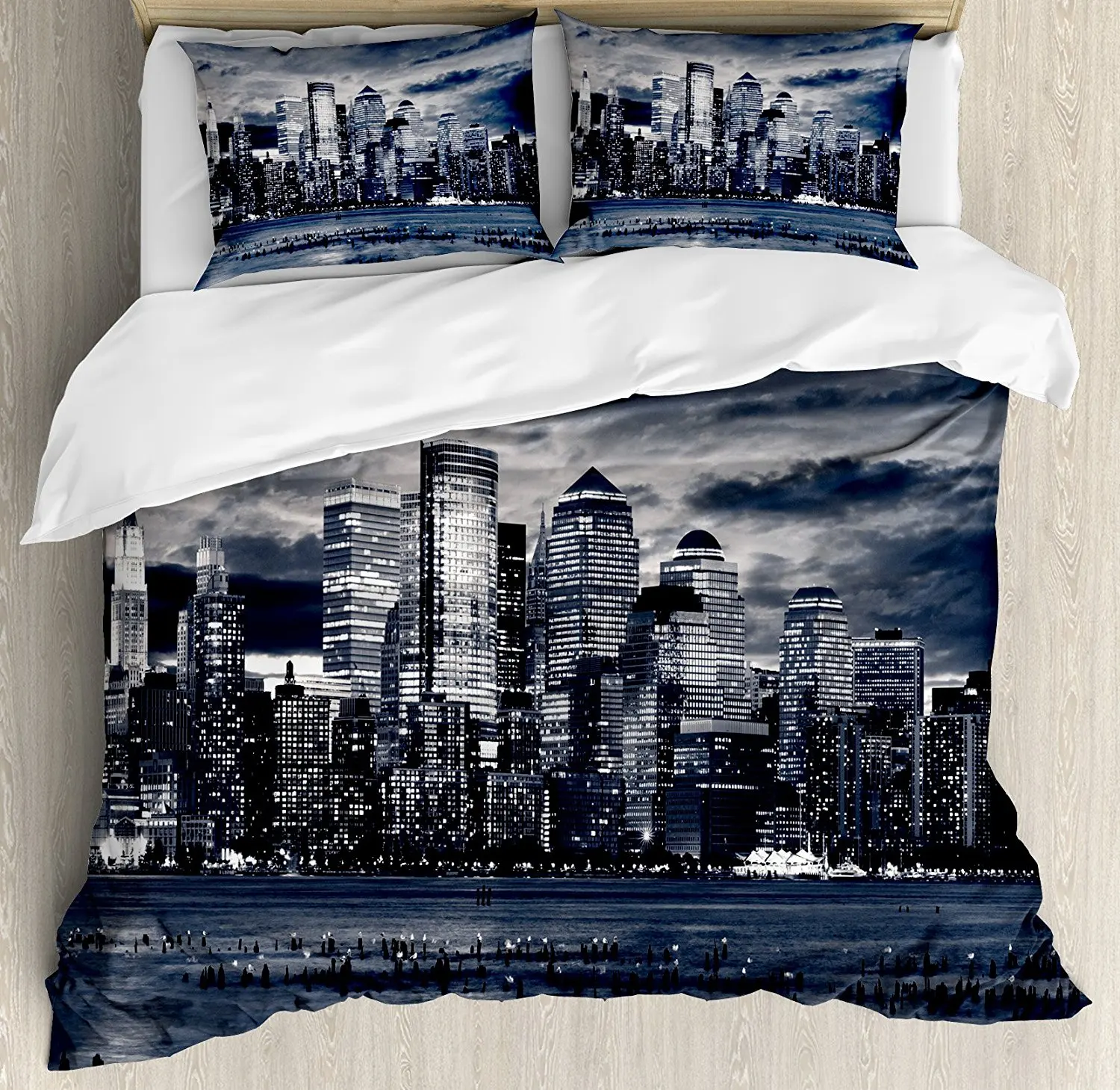 City Duvet Cover Set Dramatic View of New York Skyline from Jersey Side Clouds Buildings 4 Piece Bedding Set
City Duvet Cover Set Dramatic View of New York Skyline from Jersey Side Clouds Buildings 4 Piece Bedding Set