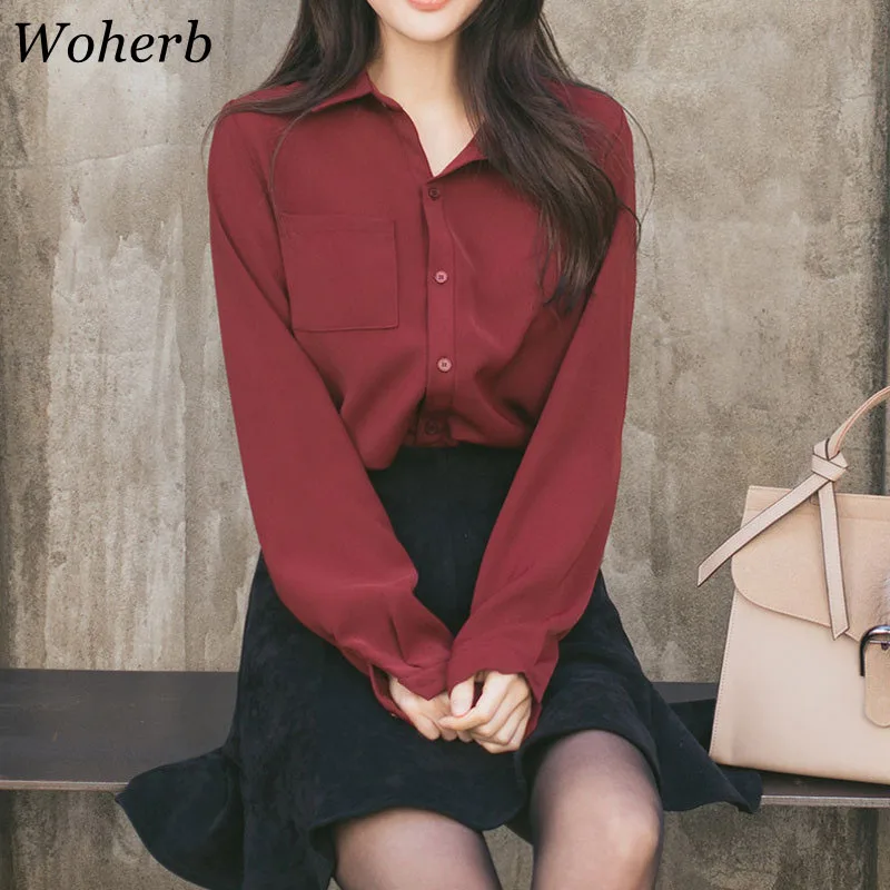 Woherb 2019 Spring Casual Chiffon Blouse Women Solid Office Ladies Tops Shirt Blusa Vintage Womens Tops and Blouses 20663
Woherb 2019 Spring Casual Chiffon Blouse Women Solid Office Ladies Tops Shirt Blusa Vintage Womens Tops and Blouses 20663