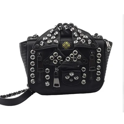 Women's Punk Shoulder Bags Rivet Metal Zippers Decoration Black Crossbody Bags Metal Chains Party Bag
Women's Punk Shoulder Bags Rivet Metal Zippers Decoration Black Crossbody Bags Metal Chains Party Bag