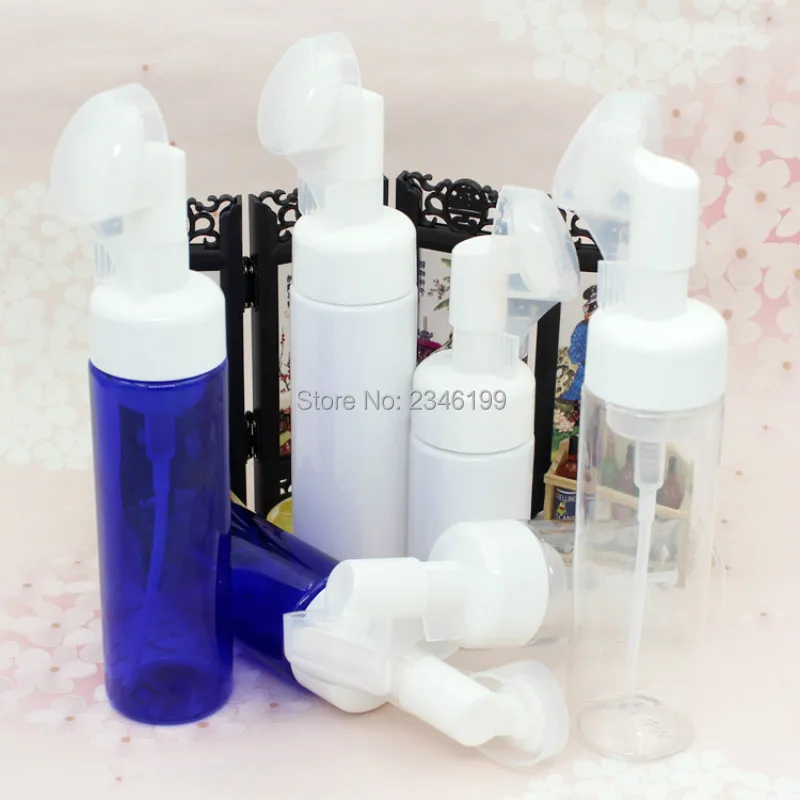 200ml Foam Bottle With Silicone Brush Empty Plastic Mildy Wash Bottle 200ml Transparent Empty Body Wash Foam Bottle (2)