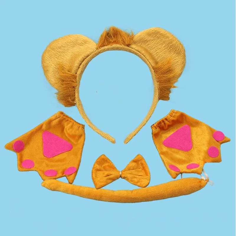 Lion Headband Bow Tie Tail Claw Gloves Animal Costume Cosplay Accessories For Children Dress Up Props Halloween Party Favor
Lion Headband Bow Tie Tail Claw Gloves Animal Costume Cosplay Accessories For Children Dress Up Props Halloween Party Favor