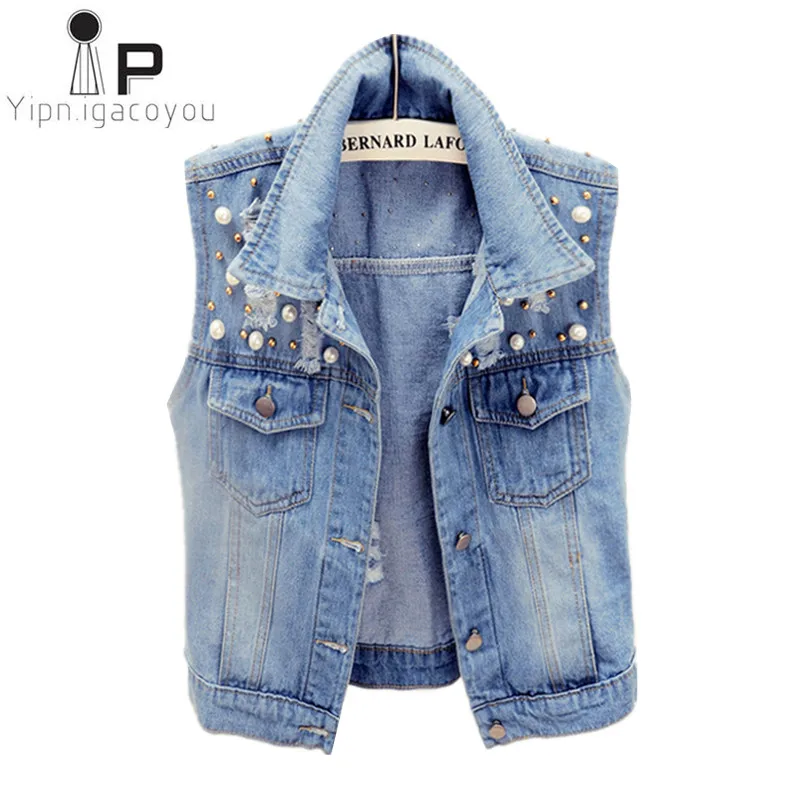 Vintage Autumn Denim Vest Women 2019 New Design Beading Ladies Jeans Vest Big Size Korean Sleeveless Short Coat Women Waistcoat
Vintage Autumn Denim Vest Women 2019 New Design Beading Ladies Jeans Vest Big Size Korean Sleeveless Short Coat Women Waistcoat