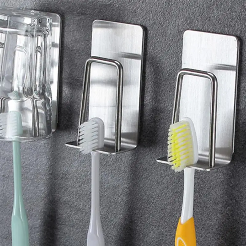 2pcs Self Adhesive Toothbrush Holder Stainless Steel Toothbrush Organizer Stand Punch Free Holders Home Bathroom Accessories
2pcs Self Adhesive Toothbrush Holder Stainless Steel Toothbrush Organizer Stand Punch Free Holders Home Bathroom Accessories