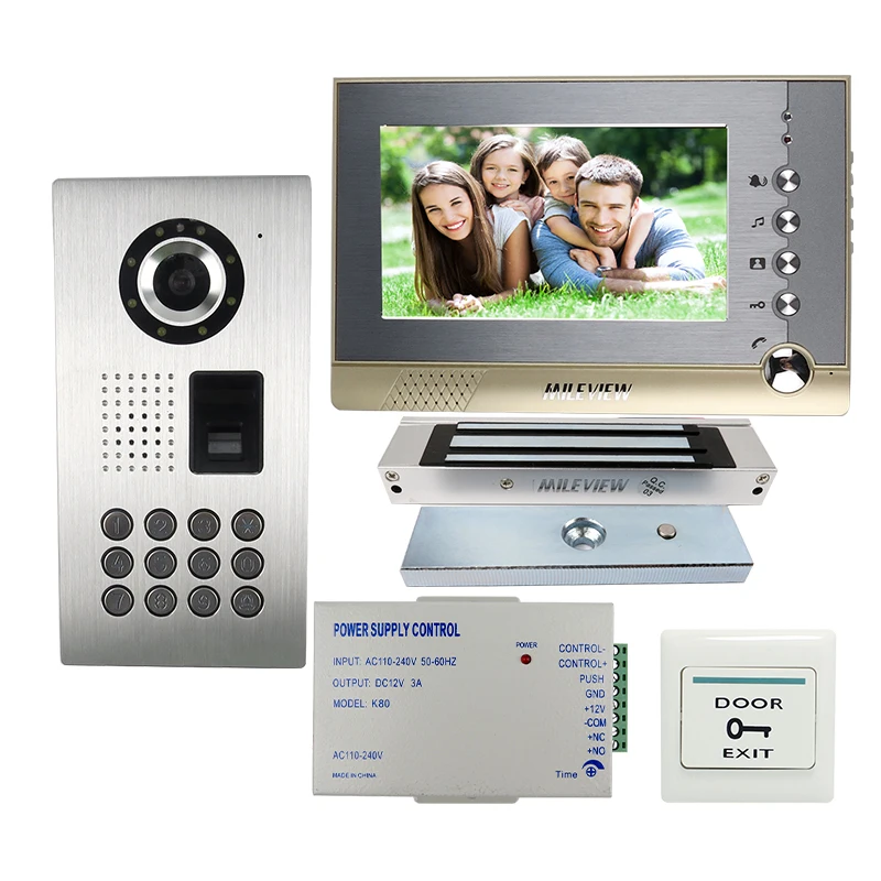 FREE SHIPPING Fingerprint Code Keypad Unlock 7" Video Door Phone Intercom Recording System + Outdoor Camera + Magnetic Door Lock
FREE SHIPPING Fingerprint Code Keypad Unlock 7" Video Door Phone Intercom Recording System + Outdoor Camera + Magnetic Door Lock