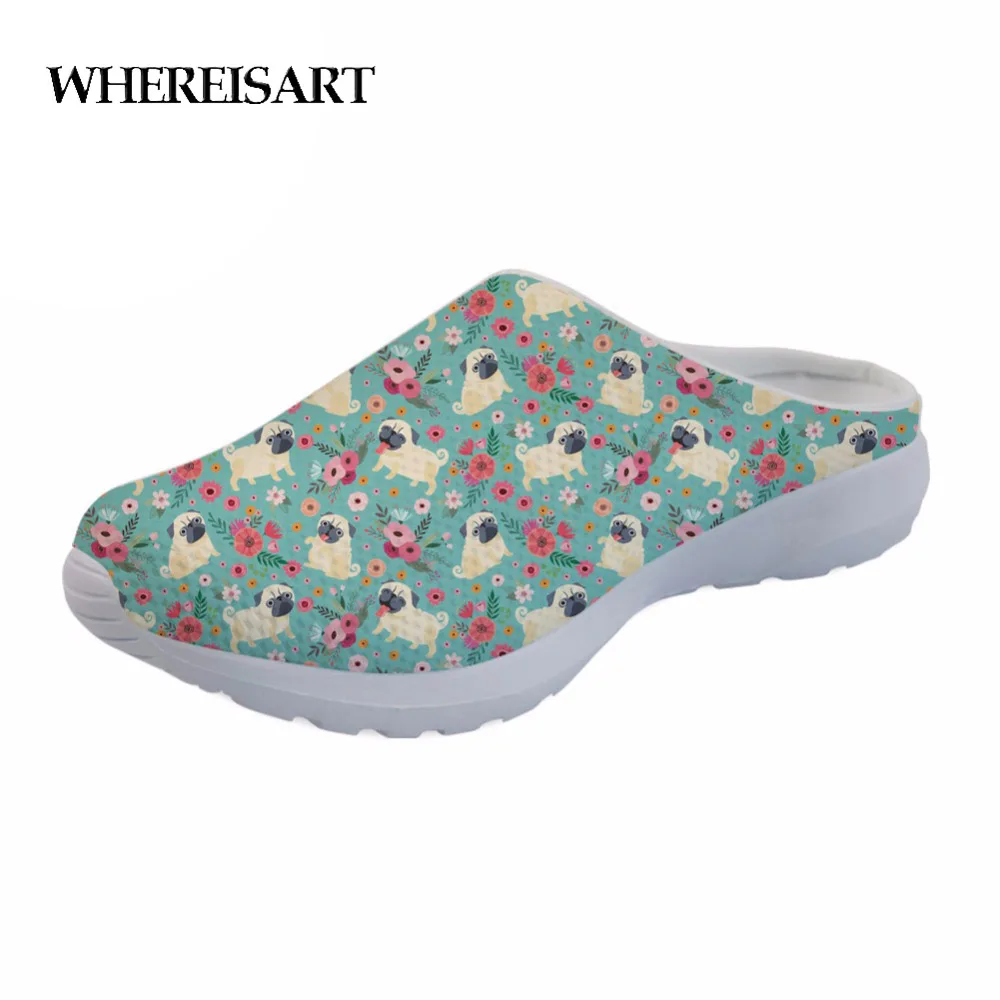WHEREISART Fashion Women's Mesh Sandals Animal Pug Dog Flower Printed Summer Beach Water Slippes Female Breathable Lazy Shoes
WHEREISART Fashion Women's Mesh Sandals Animal Pug Dog Flower Printed Summer Beach Water Slippes Female Breathable Lazy Shoes