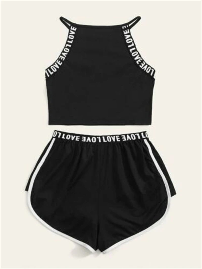 Fashion Women's Sleeveless Yoga Set Fitness Loose Suit Sling T-Shirt + Stretch Shorts Outfits Casual Women Sport Set Tracksuit
Fashion Women's Sleeveless Yoga Set Fitness Loose Suit Sling T-Shirt + Stretch Shorts Outfits Casual Women Sport Set Tracksuit