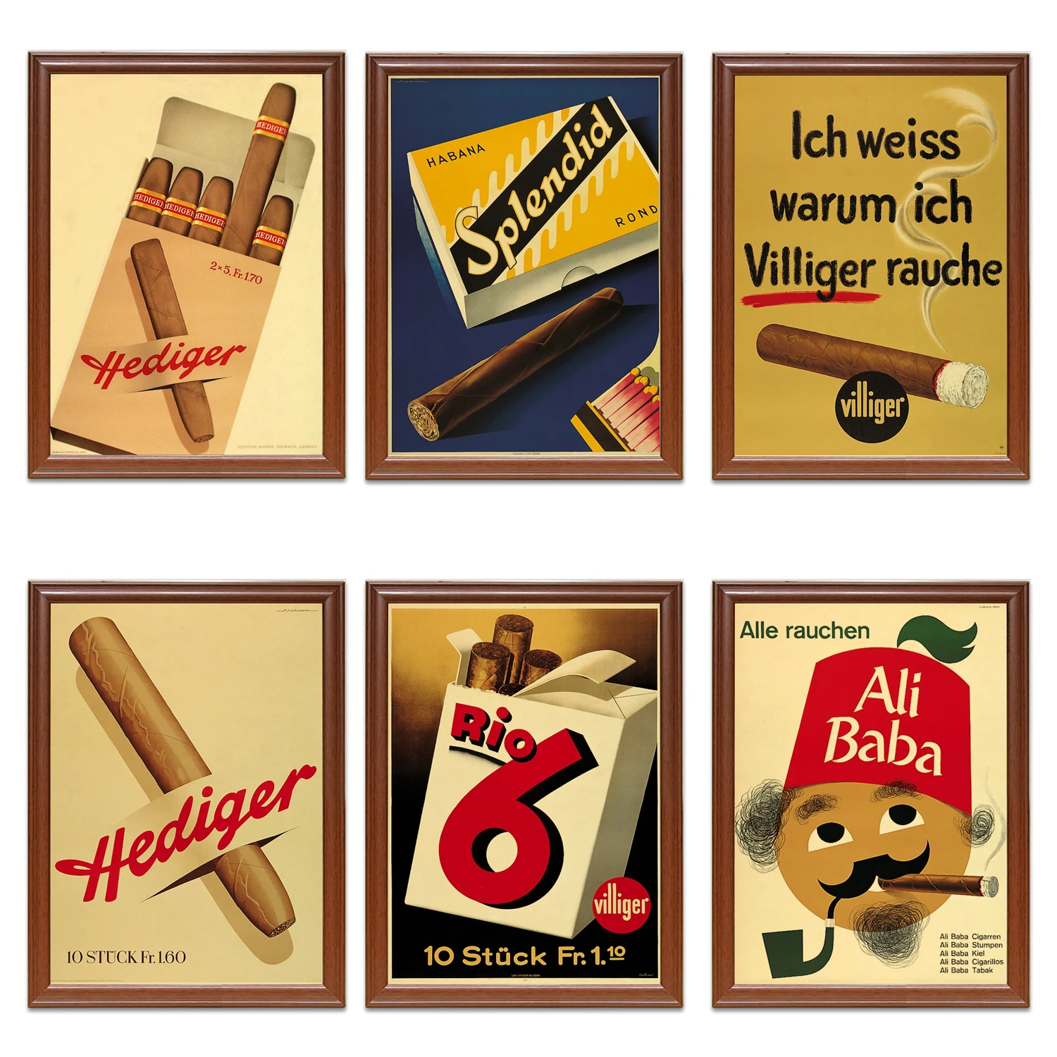 Vintage 1900s Tobacco Cigars Ads Poster Ali Baba Hediger Kraft Posters Classic Canvas Paintings Wall Stickers Home Decor Gift
Vintage 1900s Tobacco Cigars Ads Poster Ali Baba Hediger Kraft Posters Classic Canvas Paintings Wall Stickers Home Decor Gift
