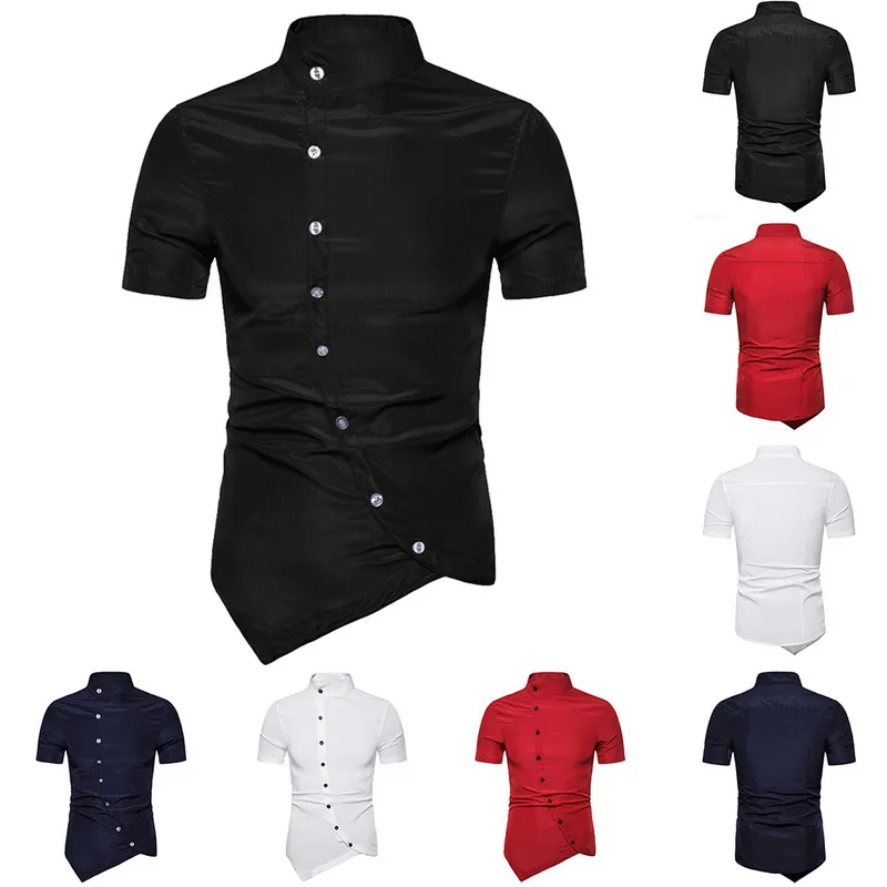 Laamei 2019 New Brand Short Sleeve Male Shirts Summer Personality Oblique Button Irregular Shirt Men Hip Hop Casual Clothes
Laamei 2019 New Brand Short Sleeve Male Shirts Summer Personality Oblique Button Irregular Shirt Men Hip Hop Casual Clothes