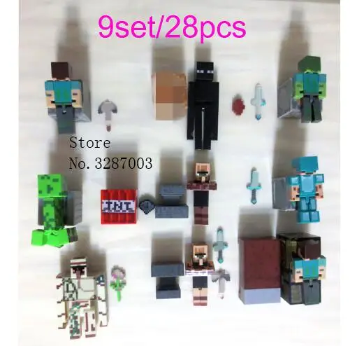 Hot 28pcs/9set toys PVC action figures armor stone model block figure toy collectible Gift for kids children
Hot 28pcs/9set toys PVC action figures armor stone model block figure toy collectible Gift for kids children