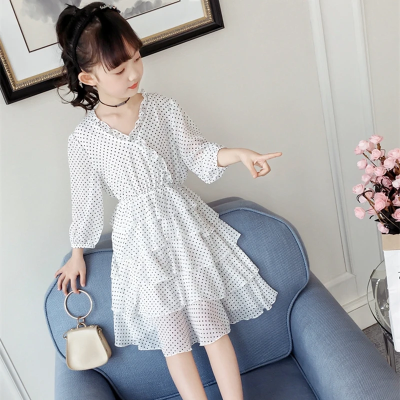 Girls Dress Spring 2019 New Children's Spring and Autumn Wave Polka Dot chiffon ruffled Princess Dress Kids Clothings 
Girls Dress Spring 2019 New Children's Spring and Autumn Wave Polka Dot chiffon ruffled Princess Dress Kids Clothings