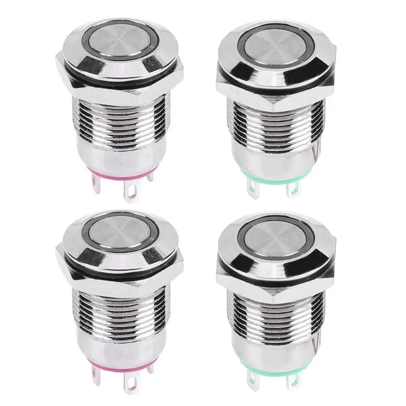 12mm Waterproof LED Stainless Steel Metal Button 3V 12V Auto-Reset Push Switch Self Latching Car Button with LED Light New
12mm Waterproof LED Stainless Steel Metal Button 3V 12V Auto-Reset Push Switch Self Latching Car Button with LED Light New