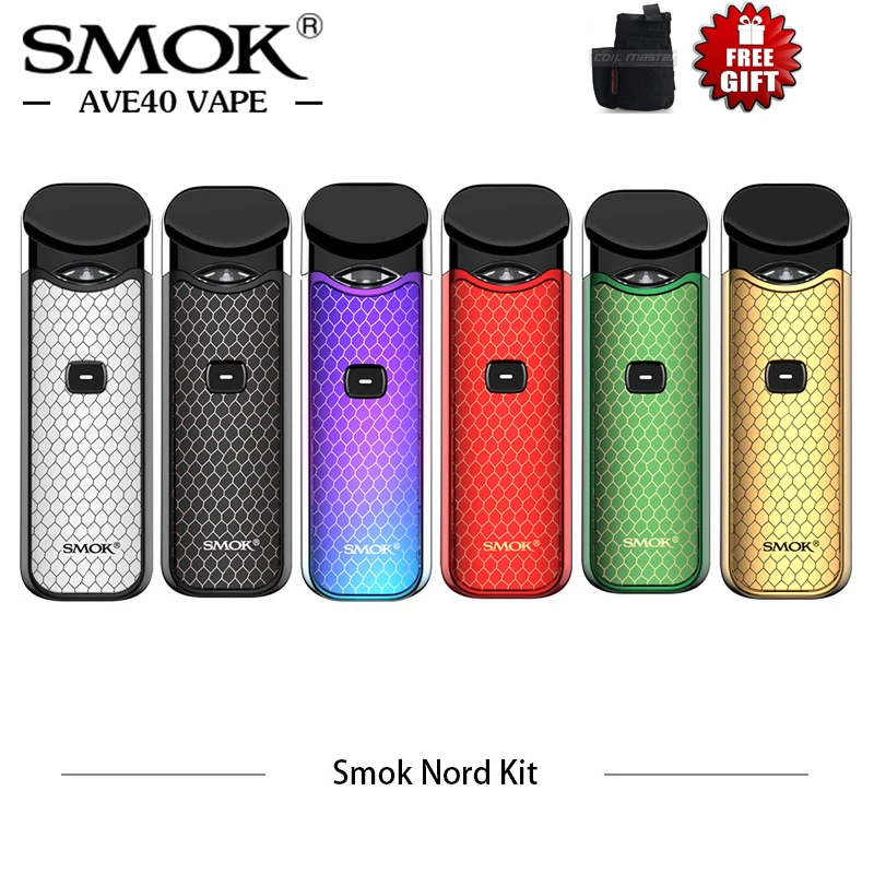 

Original SMOK Nord Kit 1100mAh Pod System Kit Mtl Electronic Cigarettes 3ml Pod Capacity with Nord mesh Coil regular coil Vape