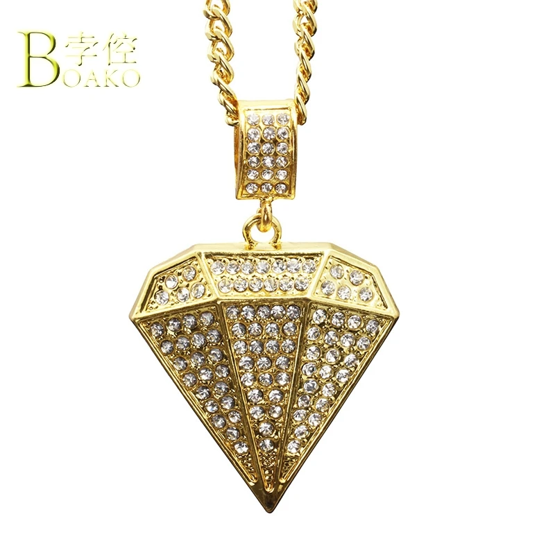 BOAKO Bling Rhinestone Neckalce Men Rapper Zircon Crystal Pendant Necklace Hip Hop Gold Chain collar Iced Out Hip Hop Jewelry B5
BOAKO Bling Rhinestone Neckalce Men Rapper Zircon Crystal Pendant Necklace Hip Hop Gold Chain collar Iced Out Hip Hop Jewelry B5