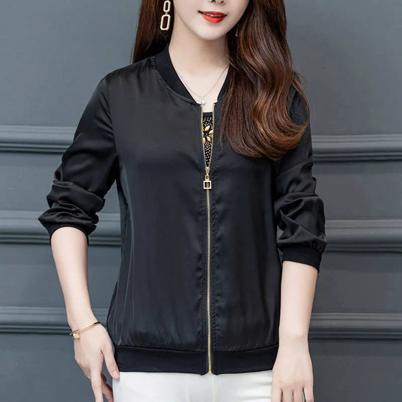 Mom's Plus Size Casual baseball jacket Women Casual soild color zipper Thin Jacket female Lightweight sun UV protection Outwear
Mom's Plus Size Casual baseball jacket Women Casual soild color zipper Thin Jacket female Lightweight sun UV protection Outwear