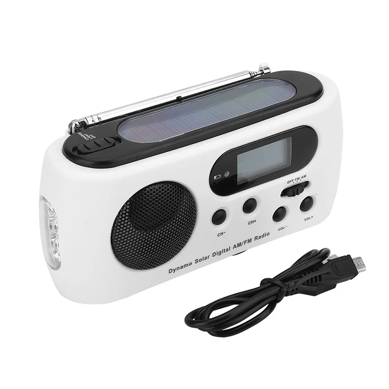 Portable FM/AM Solar Radio Hand Crank Generator Radio Emergency Charger Phone Chargers With 3 LED Flashlight
Portable FM/AM Solar Radio Hand Crank Generator Radio Emergency Charger Phone Chargers With 3 LED Flashlight