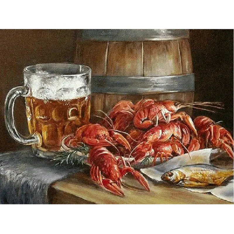 DIY Diamond Painting cross stitch Beer lobster 5D Full Diamond Embroidery picture Mosaic rhinestones Stickers home Decoration
DIY Diamond Painting cross stitch Beer lobster 5D Full Diamond Embroidery picture Mosaic rhinestones Stickers home Decoration