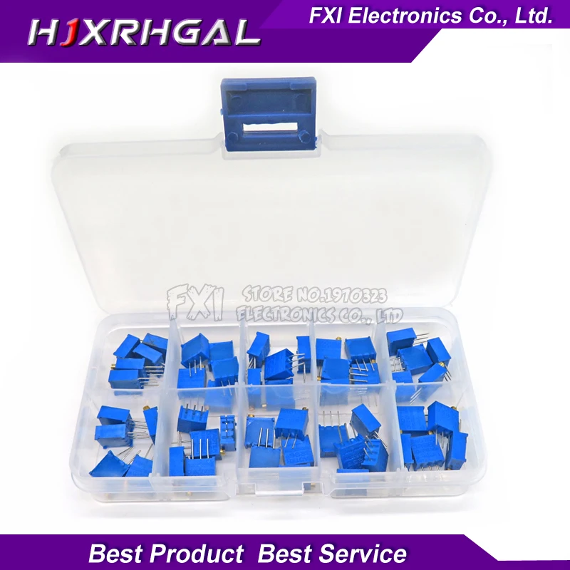 50pcs 3296W Multiturn Trimmer Potentiometer Kit High Precision 3296 Variable Resistor With Free Box electronic diy kit
50pcs 3296W Multiturn Trimmer Potentiometer Kit High Precision 3296 Variable Resistor With Free Box electronic diy kit