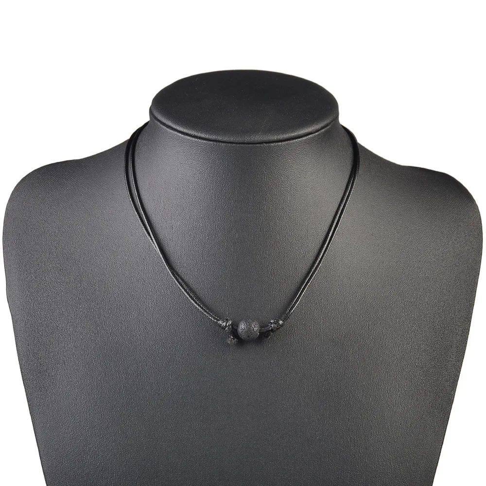 Fashion Women Men Black Lava Stone Rock Beads Essential Oil Diffuser Wax line Rope Chain Necklace Adjustable Chain jewelry
Fashion Women Men Black Lava Stone Rock Beads Essential Oil Diffuser Wax line Rope Chain Necklace Adjustable Chain jewelry