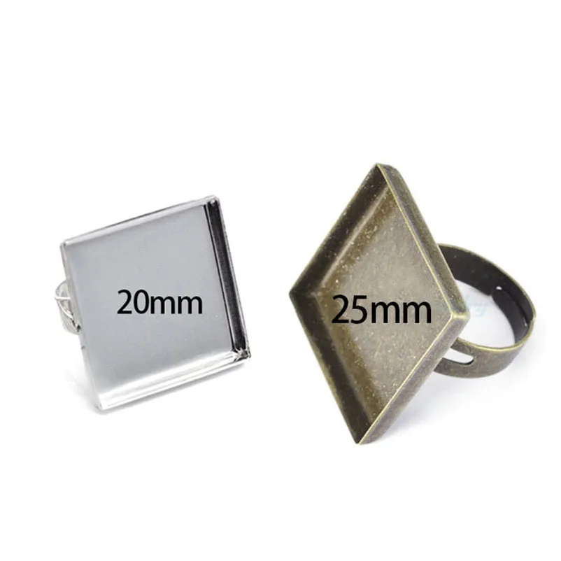 20pcs 25mm Adjustable Silver Plated Ring Base Setting Blanks With 1Inch Square Bezel For DIY Cabochon J120137
20pcs 25mm Adjustable Silver Plated Ring Base Setting Blanks With 1Inch Square Bezel For DIY Cabochon J120137