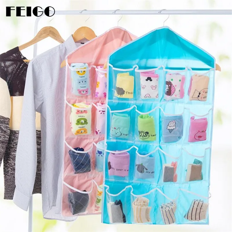 FEIGO Coat Hanger Wardrobe Hanging Organizer Underwear Bras Sock Ties Door Jewelry Storage Bag Saving Space Tidy Organizer F855
FEIGO Coat Hanger Wardrobe Hanging Organizer Underwear Bras Sock Ties Door Jewelry Storage Bag Saving Space Tidy Organizer F855