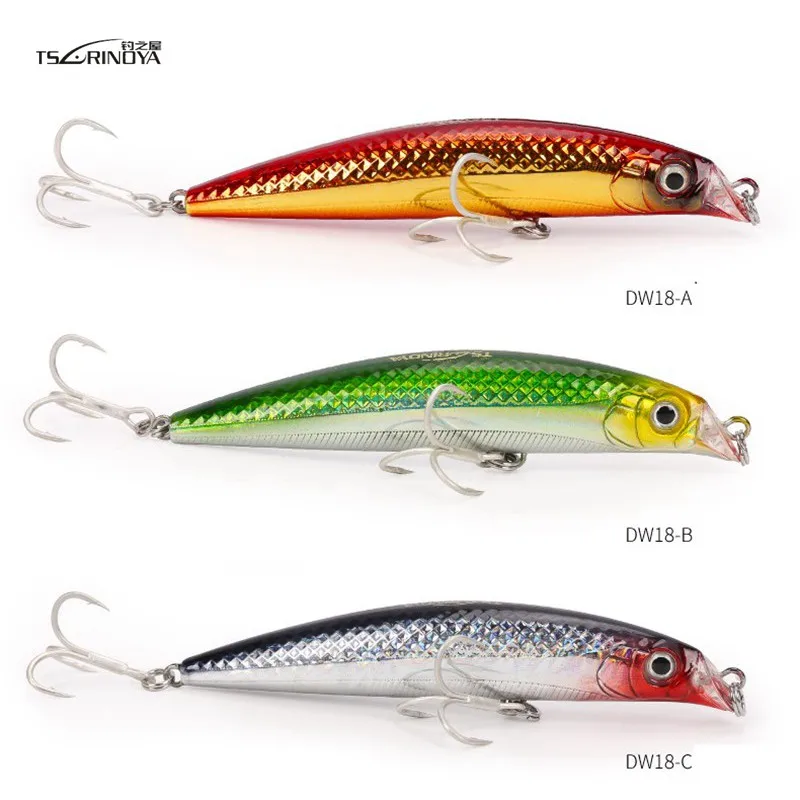 TSURINOYA 3PCS/LOT DW18 Hard Minnow Fishing Lure 10g/90mm 6colors 3D Eyes floating depth 0.5m Fishing Wobblers
TSURINOYA 3PCS/LOT DW18 Hard Minnow Fishing Lure 10g/90mm 6colors 3D Eyes floating depth 0.5m Fishing Wobblers