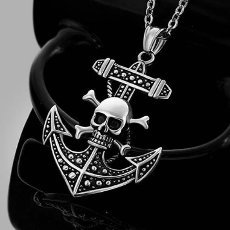 Fashion Retro Skull Anchor Pendant Necklace Stainless Steel Silver Color Chain Charm Choker For Men Women Necklaces Jewelry Gift
Fashion Retro Skull Anchor Pendant Necklace Stainless Steel Silver Color Chain Charm Choker For Men Women Necklaces Jewelry Gift