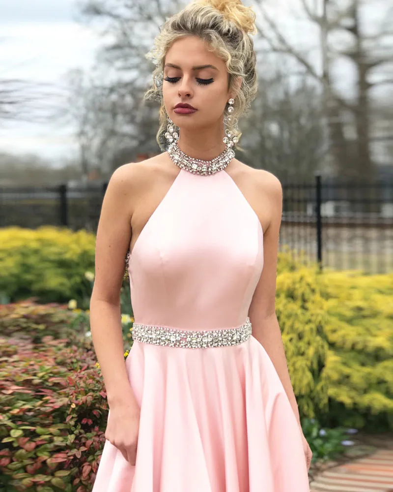 2019 Robe De Bal Long Prom dresses Pink Satin Beaded Women Sexy Backless Evening Party Dresses vestido de noiva
2019 Robe De Bal Long Prom dresses Pink Satin Beaded Women Sexy Backless Evening Party Dresses vestido de noiva