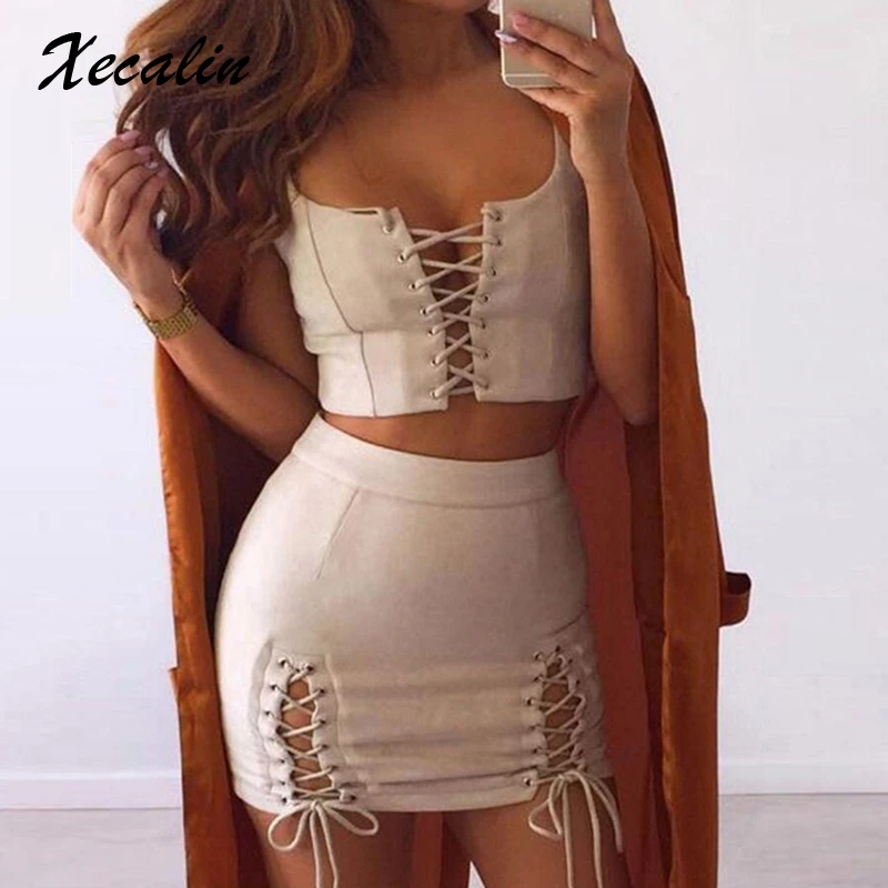 NLW Lace Up Tank Crop Top And Mini Skirt Sexy Club Wear 2018 Women Night Party Women Set Black Grey Blue Green Street Outfit
NLW Lace Up Tank Crop Top And Mini Skirt Sexy Club Wear 2018 Women Night Party Women Set Black Grey Blue Green Street Outfit