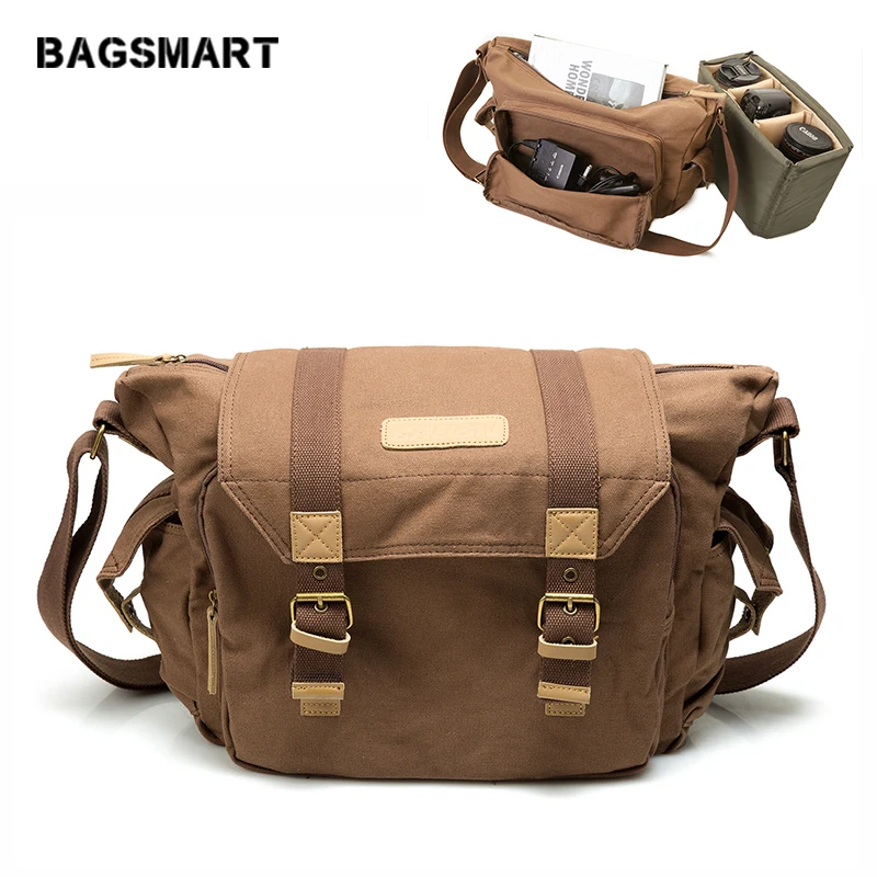 BAGSMART Water Resistant Vintage Camera Shoulder Bag Canvas Messenger Bag Canon Nikon DSLR Camera Bags To Travel Casual Satchel
BAGSMART Water Resistant Vintage Camera Shoulder Bag Canvas Messenger Bag Canon Nikon DSLR Camera Bags To Travel Casual Satchel