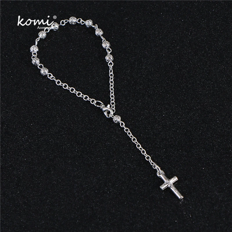 KOMi New Fashion Hollow Bead Alloy Bracelet Silver Color Simply Religion Small Cross Pendant Bracelets Jewelry Gift R-109
KOMi New Fashion Hollow Bead Alloy Bracelet Silver Color Simply Religion Small Cross Pendant Bracelets Jewelry Gift R-109