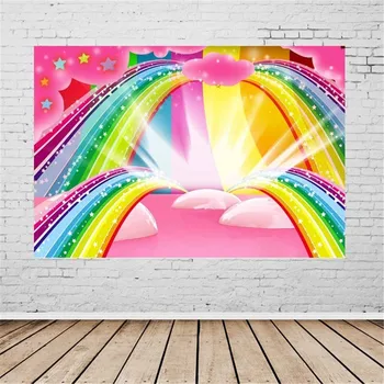 Vinyl Rainbow Backdrop Photography Printed Stars Pink Princess Baby Girl Birthday Party Themed Photo Booth Background
Vinyl Rainbow Backdrop Photography Printed Stars Pink Princess Baby Girl Birthday Party Themed Photo Booth Background