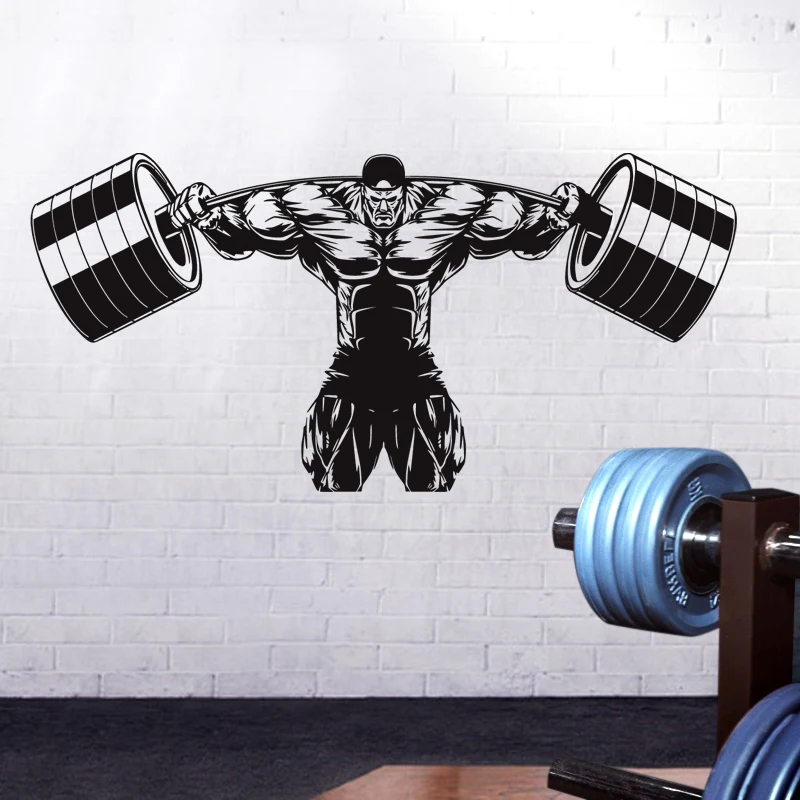 Gym Sticker Fitness Decal Body-building Posters Vinyl Wall Decals Pegatina Quadro Parede Decor Mural Gym Sticker JSL031