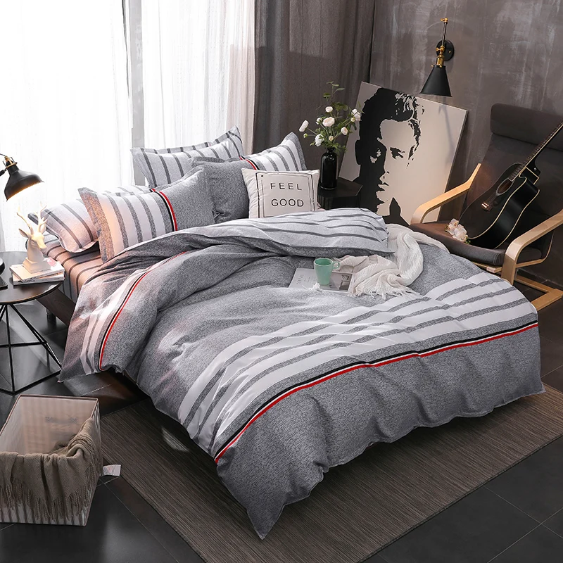 Gray Stripe Pattern Bedding Set 3/4pcs Family Set Include Bed Sheet Duvet Cover Pillowcase Boy Room Decoration Bedspread 5 Size
Gray Stripe Pattern Bedding Set 3/4pcs Family Set Include Bed Sheet Duvet Cover Pillowcase Boy Room Decoration Bedspread 5 Size