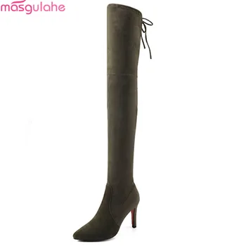 Masgulahe 2018 fashion autumn winter new women boots pointed toe zipper cow suede boots cross tied thin heel over the knee boots
Masgulahe 2018 fashion autumn winter new women boots pointed toe zipper cow suede boots cross tied thin heel over the knee boots