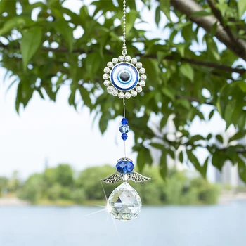 H&D Crystal Angel Suncatcher with Fengshui Turkish Blue Evil Eye Home Decor Protection Blessing Housewarming Birthday Charm Gift
H&D Crystal Angel Suncatcher with Fengshui Turkish Blue Evil Eye Home Decor Protection Blessing Housewarming Birthday Charm Gift