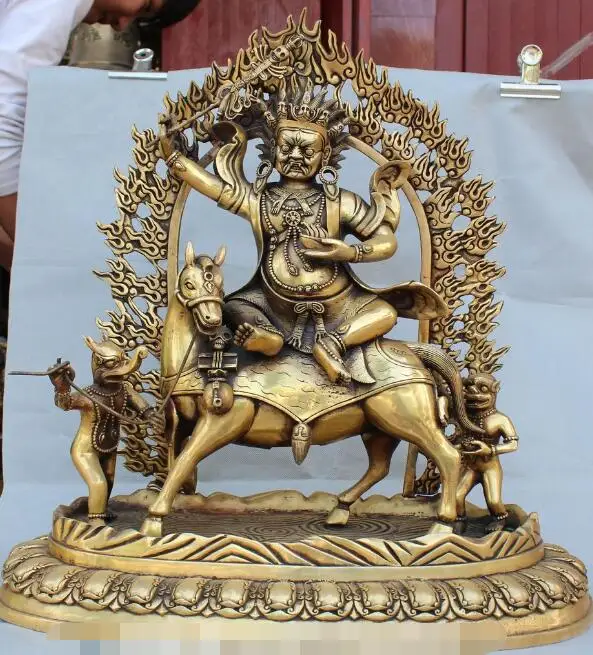 S01427 24" Tibet Bronze Pelden Lhamo Protection Deity Ride Horse Buddha Ganesha Statue
S01427 24" Tibet Bronze Pelden Lhamo Protection Deity Ride Horse Buddha Ganesha Statue