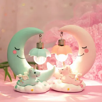 LED Night Light Unicorn Moon Resin Cartoon Unicornio Lamp Luminaria Romantic Lampara Bedroom Decor Baby Kids Birthday Xmas Gift
LED Night Light Unicorn Moon Resin Cartoon Unicornio Lamp Luminaria Romantic Lampara Bedroom Decor Baby Kids Birthday Xmas Gift