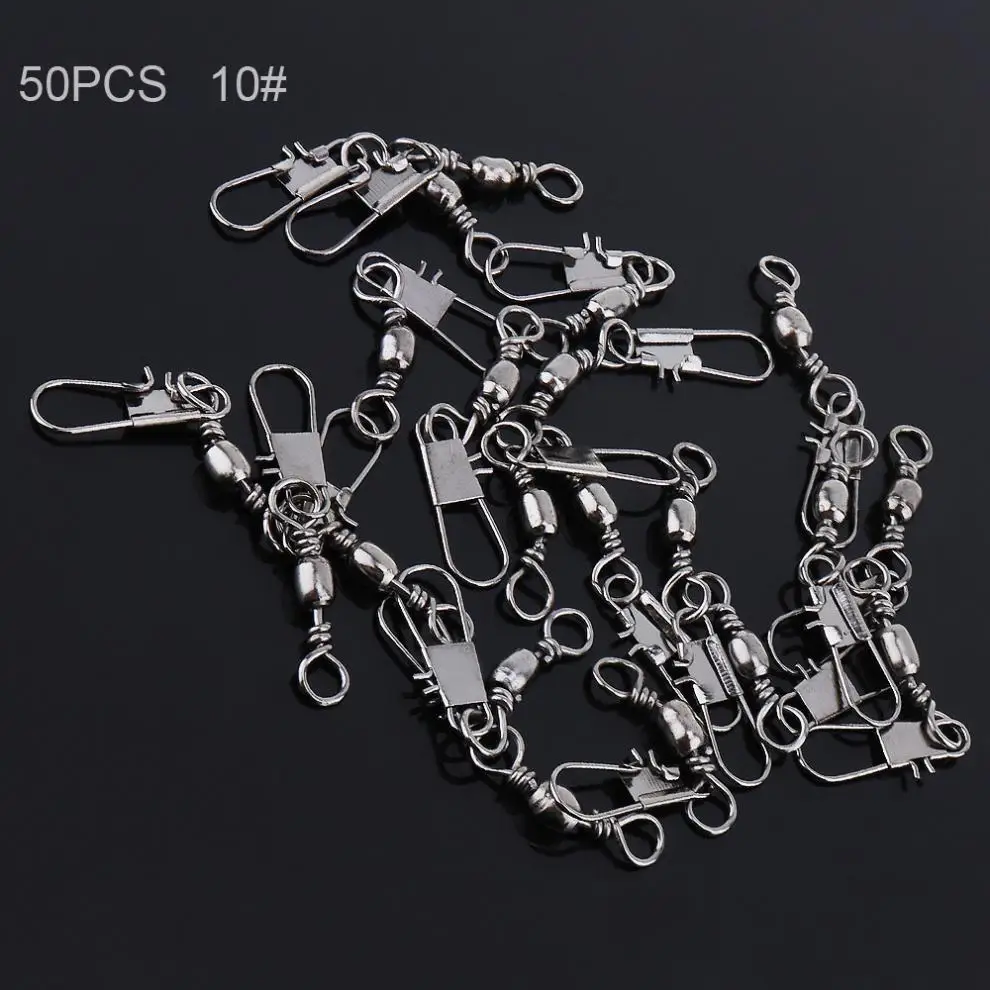 50pcs/lot high-quality 10# Mixture Stainless Steel Fishing Swivel Snap Ball Bearing Lock Rolling Swivel Connector
50pcs/lot high-quality 10# Mixture Stainless Steel Fishing Swivel Snap Ball Bearing Lock Rolling Swivel Connector
