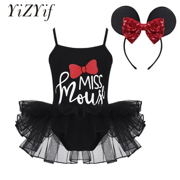 YiZYiF Kid Girls Ballet Dance Gymnastics Leotard Tutu Dress Spaghetti Shoulder Straps Shiny Bowtie Letters Printed with Headband
YiZYiF Kid Girls Ballet Dance Gymnastics Leotard Tutu Dress Spaghetti Shoulder Straps Shiny Bowtie Letters Printed with Headband