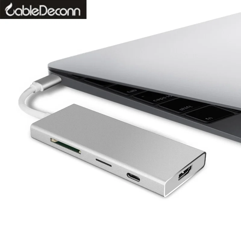 Thunderbolt 3 многопортовый концентратор usb type c адаптер hdmi 4k порта usb3.0 usb3.1 зарядка tf sd