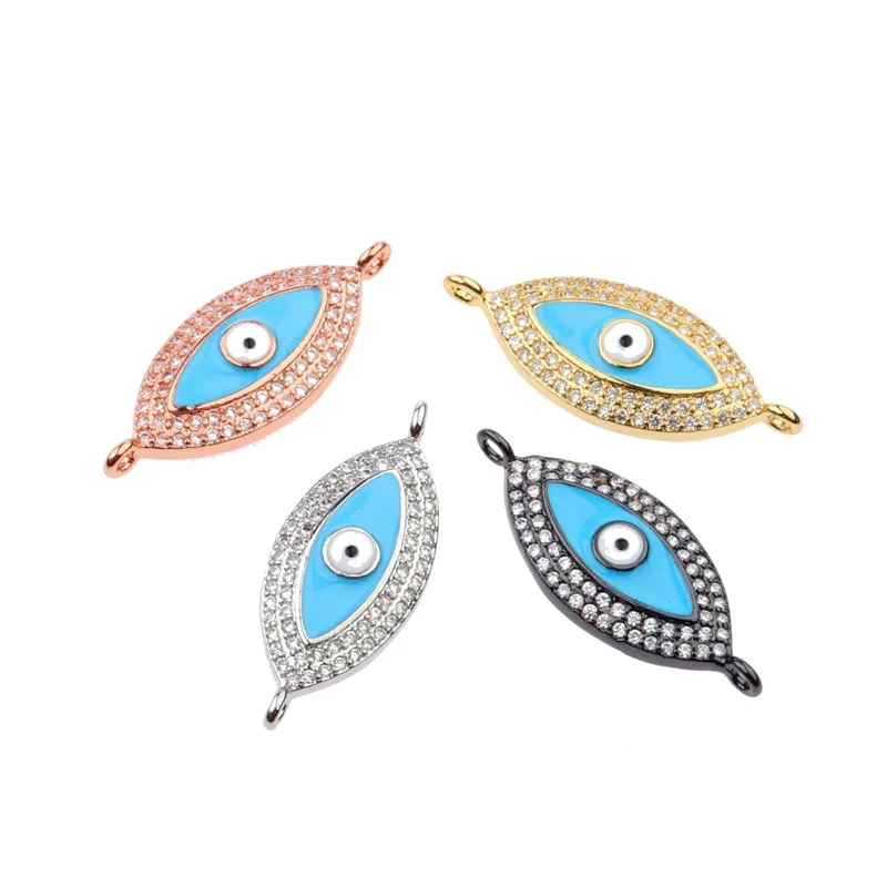New Micro-inlaid Zircon Blue Evil Eye Connector adapt DIY bracelet necklace jewelry accessories AAA CZ
New Micro-inlaid Zircon Blue Evil Eye Connector adapt DIY bracelet necklace jewelry accessories AAA CZ