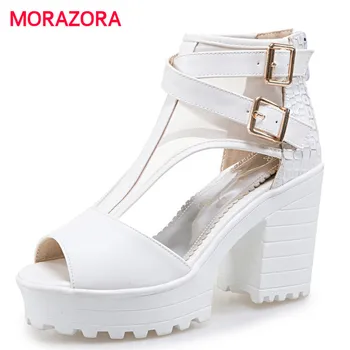 MORAZORA Big size 34-43 women sandals high heels shoes zipper platform buckle pu platform shoes party fashion summer
MORAZORA Big size 34-43 women sandals high heels shoes zipper platform buckle pu platform shoes party fashion summer