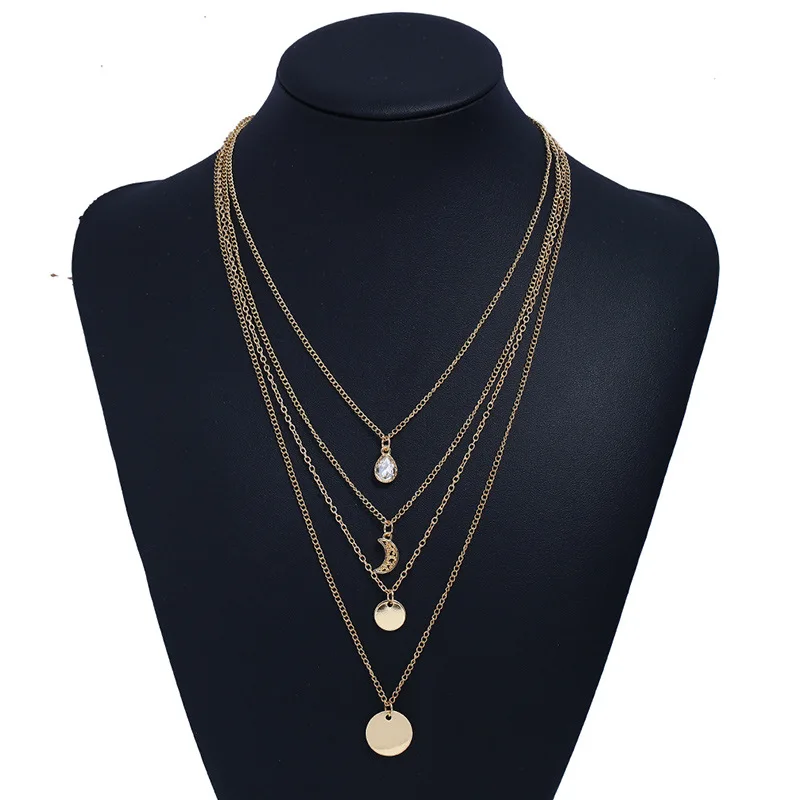 Vintage Gold Silver Color Multilayer Horn Circle Crescent Moon Pendant Necklace for Women Female Crystal Bohemian Boho Jewelry
Vintage Gold Silver Color Multilayer Horn Circle Crescent Moon Pendant Necklace for Women Female Crystal Bohemian Boho Jewelry