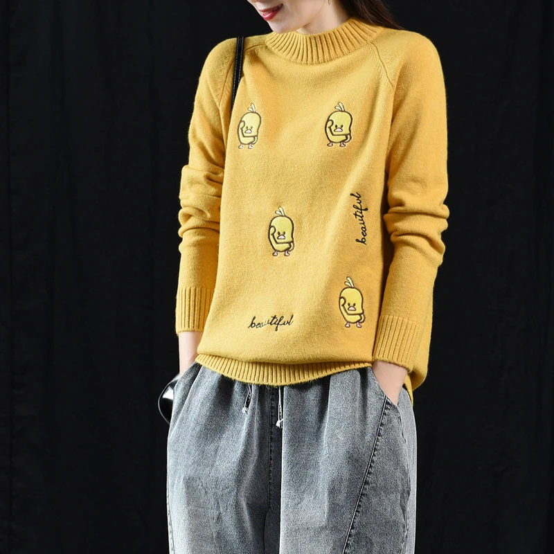 Autumn Sweater Women Fashion Slim-type Pullovers New Ladies O-Neck Long-sleeved Patchwork Embroidery Casual Mori girl Sweater
Autumn Sweater Women Fashion Slim-type Pullovers New Ladies O-Neck Long-sleeved Patchwork Embroidery Casual Mori girl Sweater