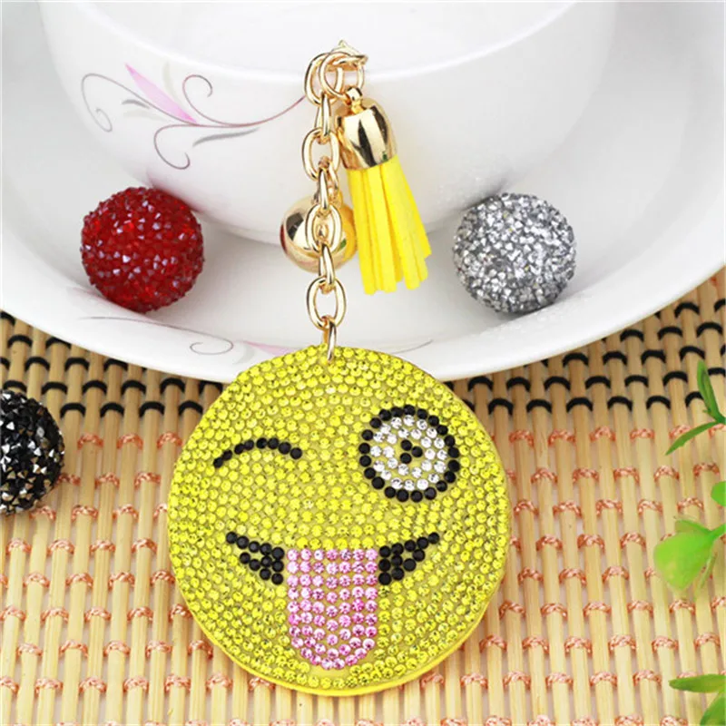 Cute Keychain Rhinestone Crystal Keyring Car Key Chain Women Key Holder Ring Smile Face Jewelry Gifts Bag Charms Jewelry Gifts
Cute Keychain Rhinestone Crystal Keyring Car Key Chain Women Key Holder Ring Smile Face Jewelry Gifts Bag Charms Jewelry Gifts