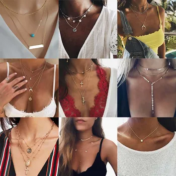 FENGLI Bohemian Multi Layer Necklaces&Pendants for Women Statement Golden Chain Necklace Summer Long Necklaces Boho Jewelry
FENGLI Bohemian Multi Layer Necklaces&Pendants for Women Statement Golden Chain Necklace Summer Long Necklaces Boho Jewelry