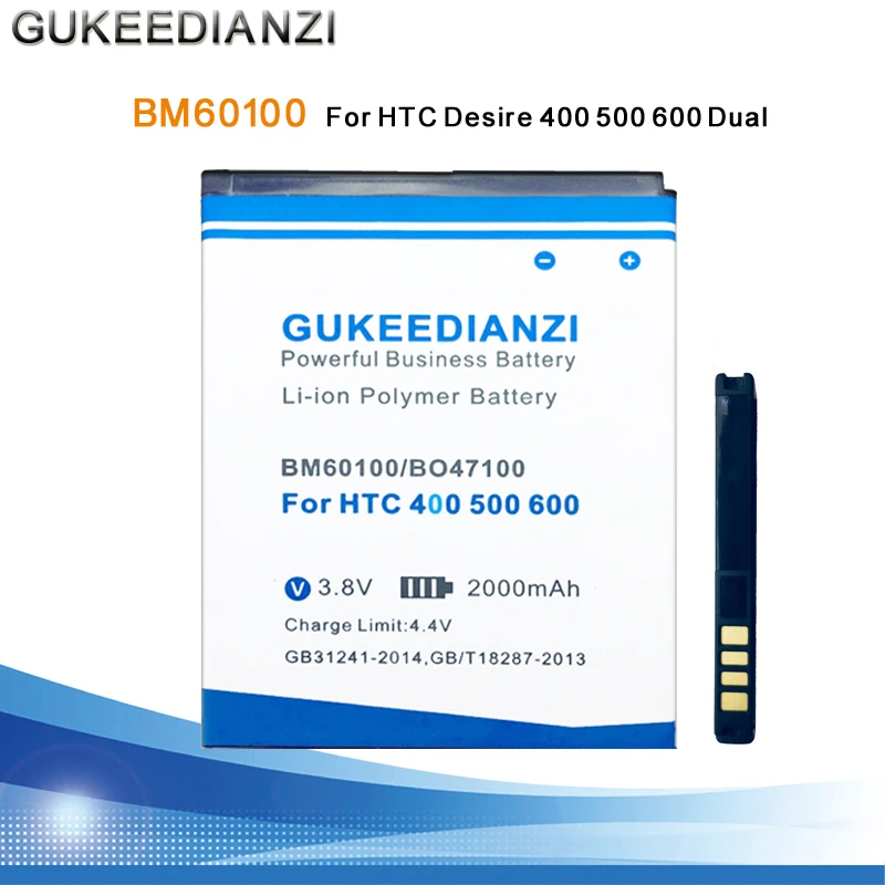 GUKEEDIANZI Battery For HTC Desire 400 500 600 Dual SIM 609d 5088 5060 C525c C525E T528 T606W T608T 2000mAh BM60100 BO47100
GUKEEDIANZI Battery For HTC Desire 400 500 600 Dual SIM 609d 5088 5060 C525c C525E T528 T606W T608T 2000mAh BM60100 BO47100