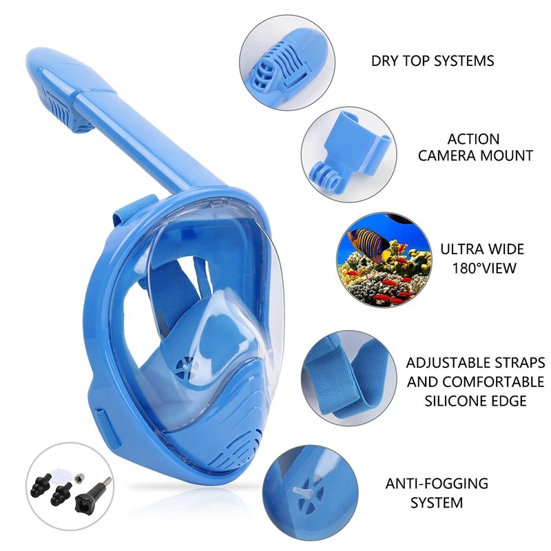 Full Face Snorkel Mask,Foldable 180 Degree Panoramic View Snorkel Mask,Anti-Fog Anti-Leak Design For Kids,Blue XS
Full Face Snorkel Mask,Foldable 180 Degree Panoramic View Snorkel Mask,Anti-Fog Anti-Leak Design For Kids,Blue XS