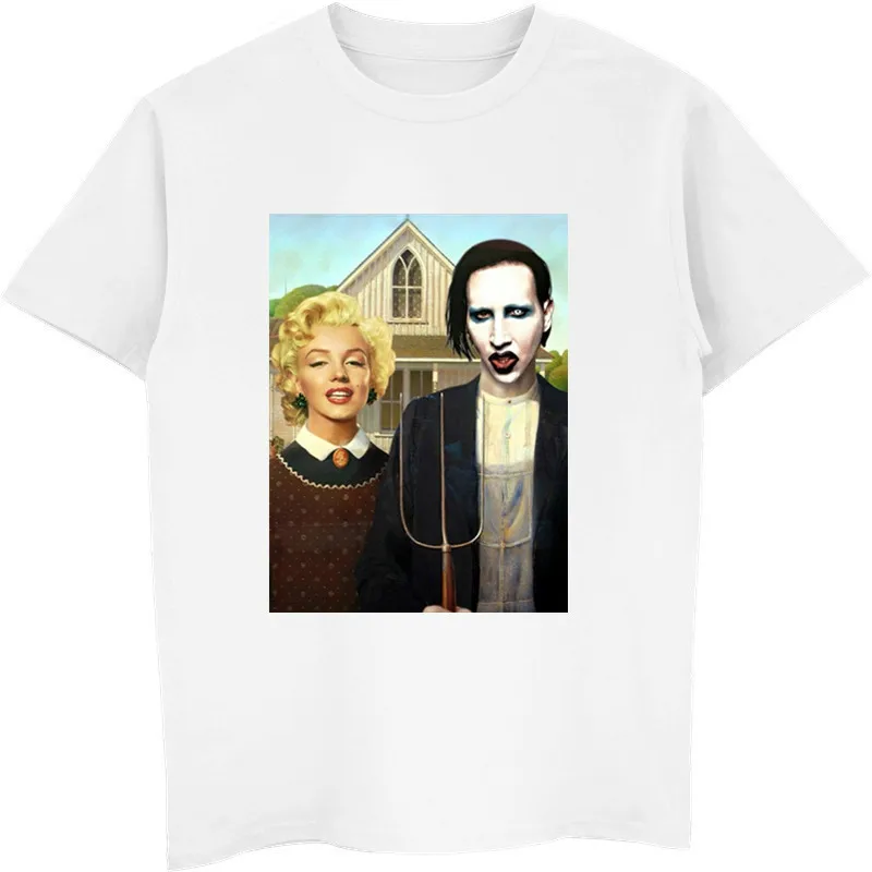 2019 Marilyn Monroe T-shirt Manson American Gothic Funny Glamour Vogue New Fashion T Shirt Men Vintsge Tees Tops Camiseta Mujer
2019 Marilyn Monroe T-shirt Manson American Gothic Funny Glamour Vogue New Fashion T Shirt Men Vintsge Tees Tops Camiseta Mujer
